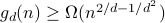 g_d(n) ge Omega(n^{2/d - 1/d^2})