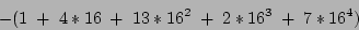 \begin{displaymath}-( 1 \; + \;4 * 16 \;+\; 13 * 16^{2} \;+\; 2 * 16^3 \;+\; 7 * 16^4) \end{displaymath}