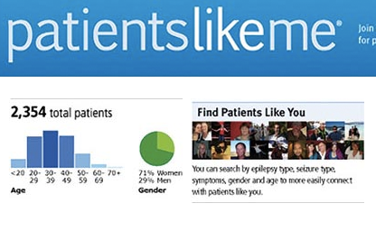 Screenshot of the website PatientsLikeMe used as a design probe
